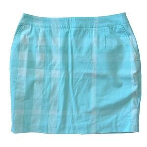 BURBERRY GOLF Womens Aqua Plaid Mini Skirt USA 8 UK 12 Cotton Blend‎ Activewear